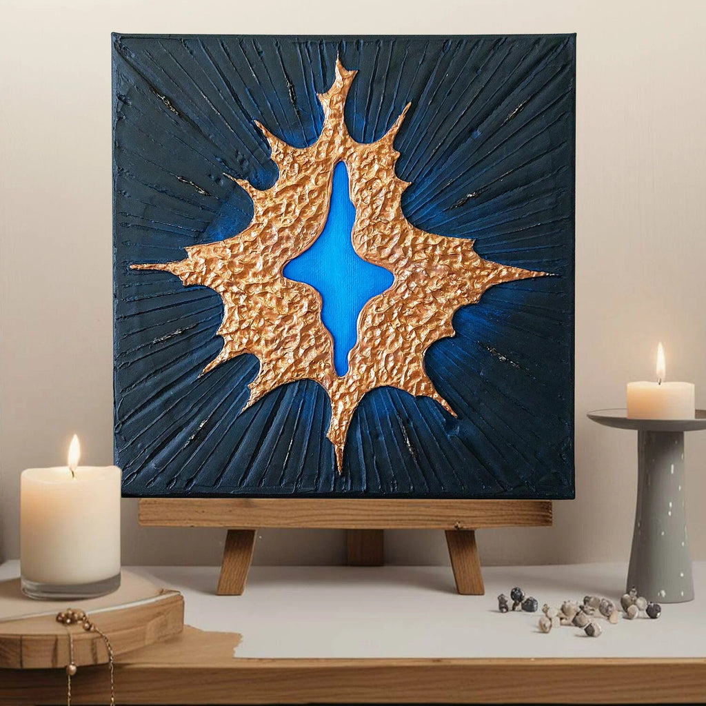 20×20cm 3D Abstract Textured Canvas Wall Art Panel