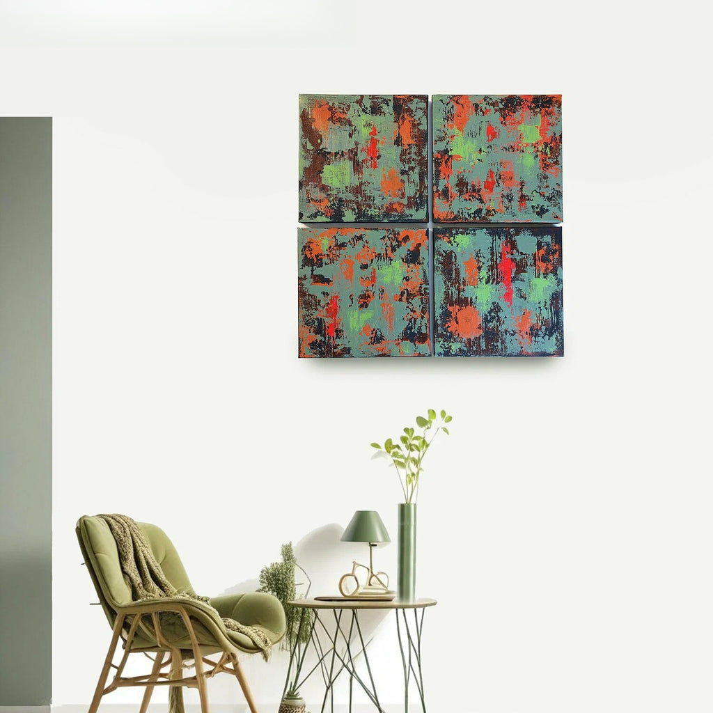 Modular painting for interior 40x40cm, handmade, abstraction, acrylic painting on canvas, wall, author's