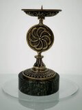 Star Pattern Brass Candlestick Elegant Table Decor