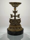 Star Pattern Brass Candlestick Elegant Table Decor