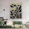 Large 3D Textured Black White Hand Drawn Abstract Canvas Wall Art