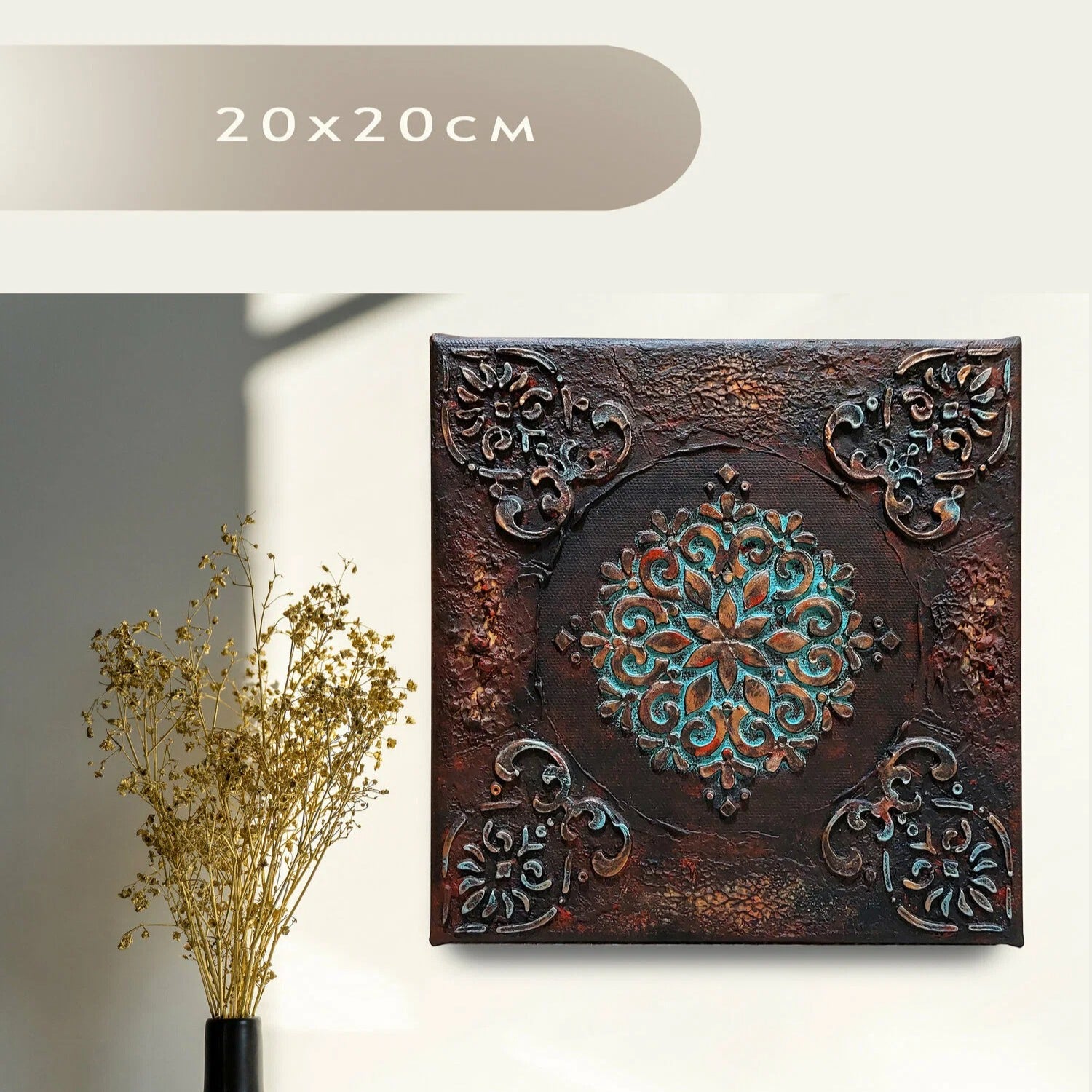 20x20cm 3D Handmade Textured Canvas Wall Art