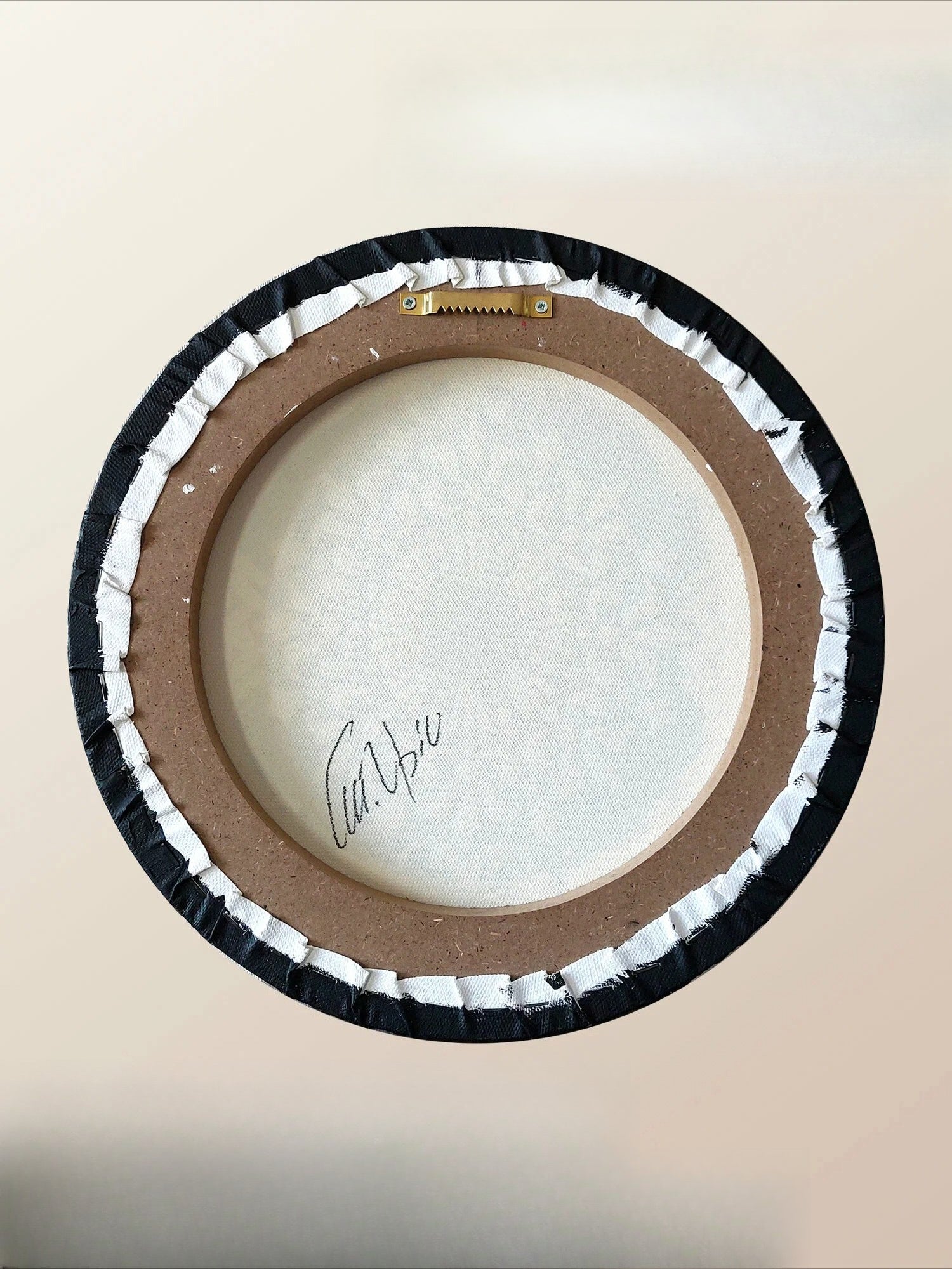 Panel on the wall, handmade texture painting, round 30 cm, interior abstraction on canvas, volumetric Mandala