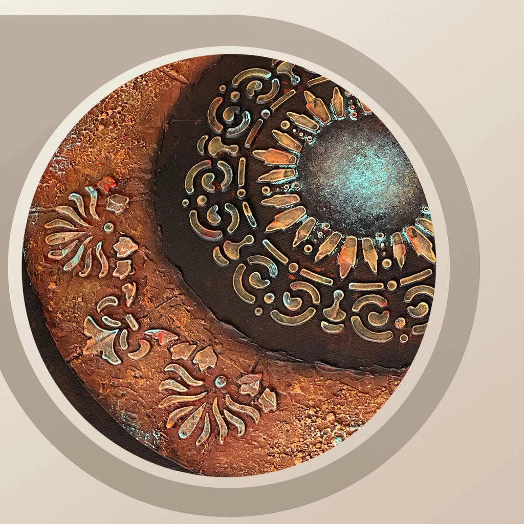 40×40cm 3D Mandala Hand Textured Canvas Wall Panel
