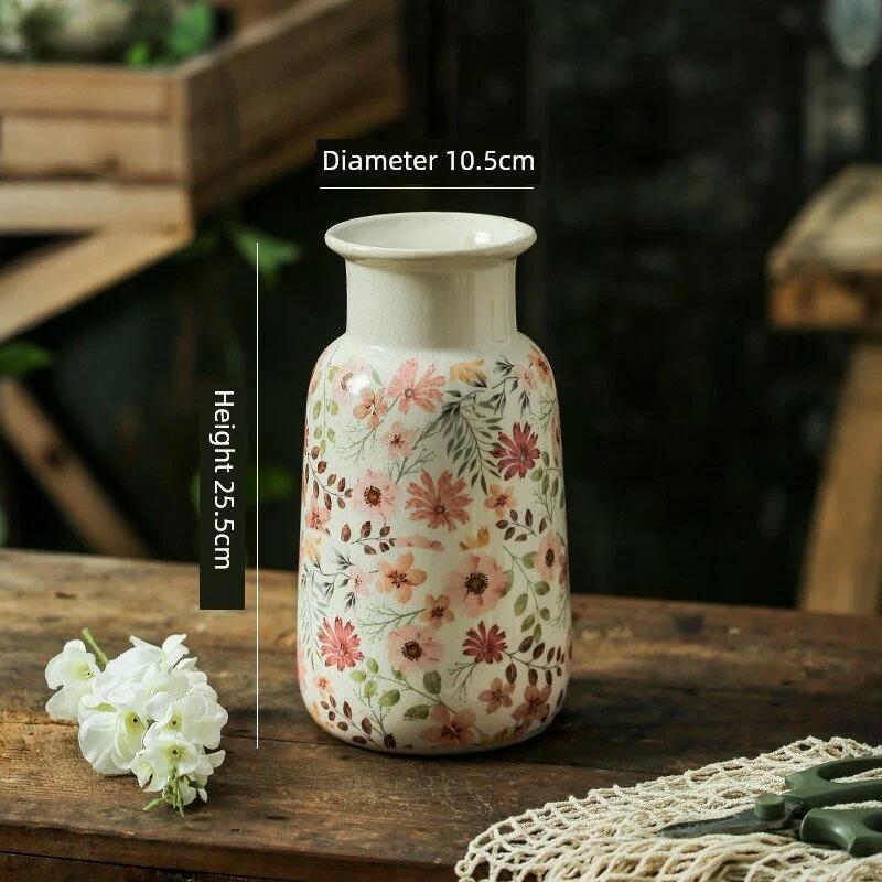 Wabi Sabi Pastoral Large Ceramic Living Room Decor Vase