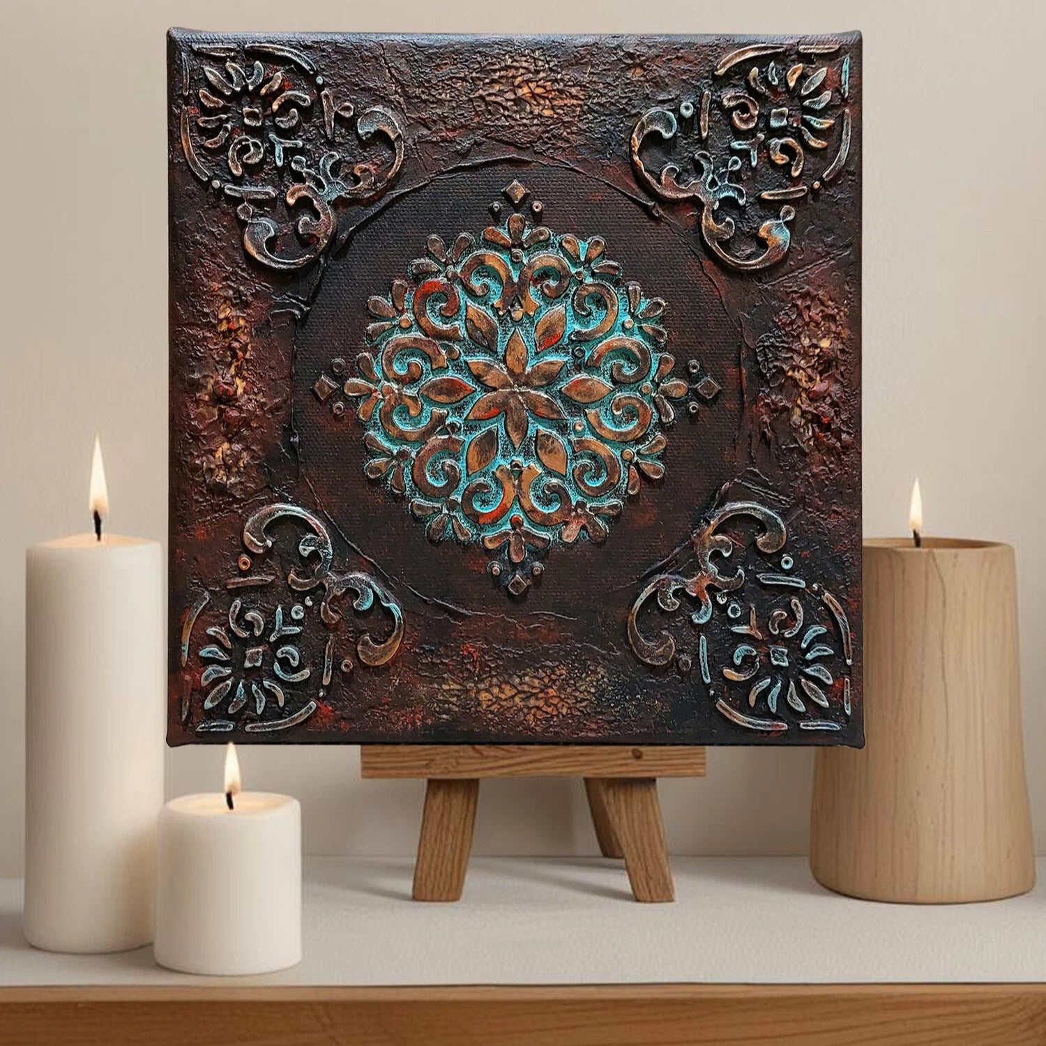 20x20cm 3D Handmade Textured Canvas Wall Art