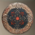 Panel on the wall, handmade texture painting, round 30 cm, interior abstraction on canvas, volumetric Mandala