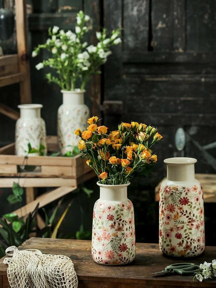 Wabi Sabi Pastoral Large Ceramic Living Room Decor Vase