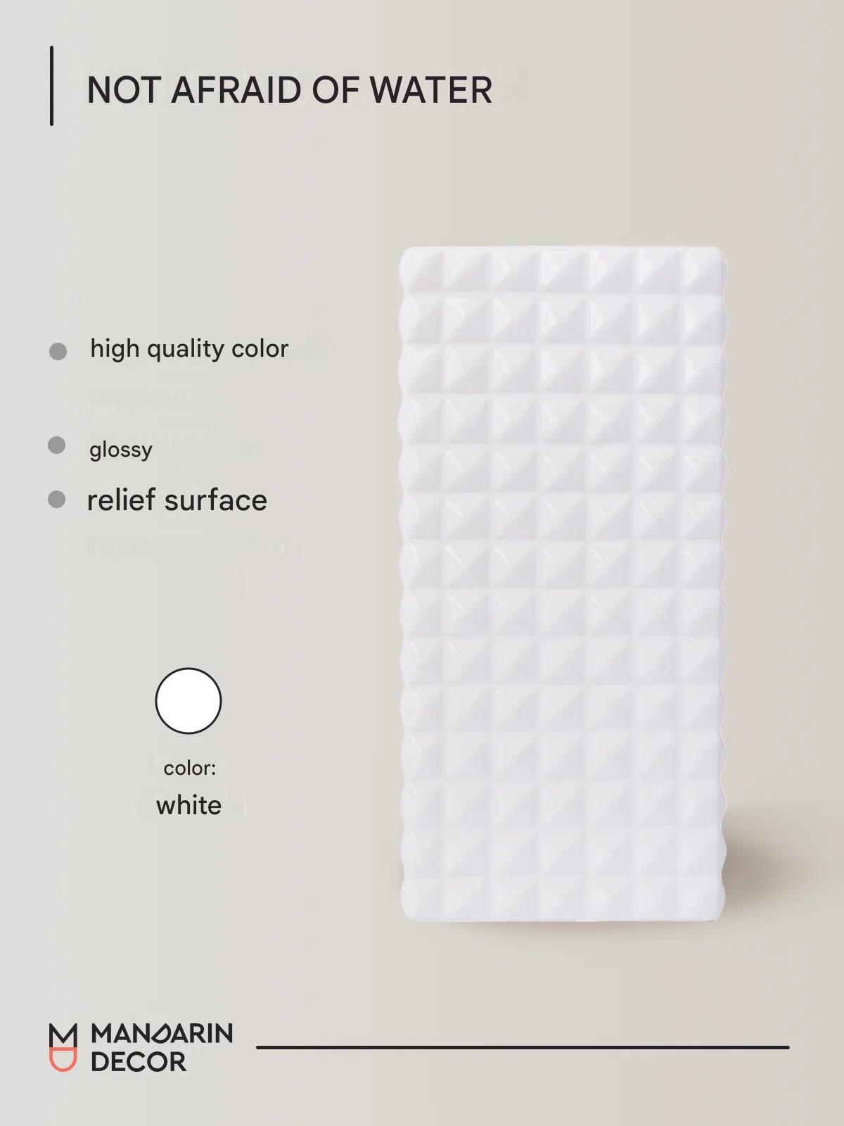 Vase decorative interior ceramic large Florence white for flowers, for decor and comfort of the interior of the house