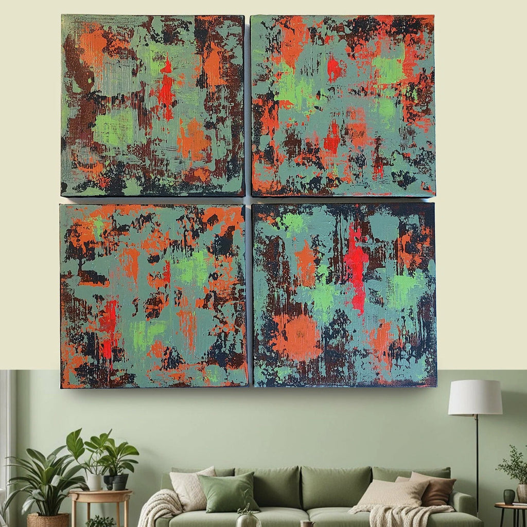 Modular painting for interior 40x40cm, handmade, abstraction, acrylic painting on canvas, wall, author's