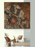 Handmade 3D Textured Abstract Acrylic Canvas Wall Panel 20x20cm