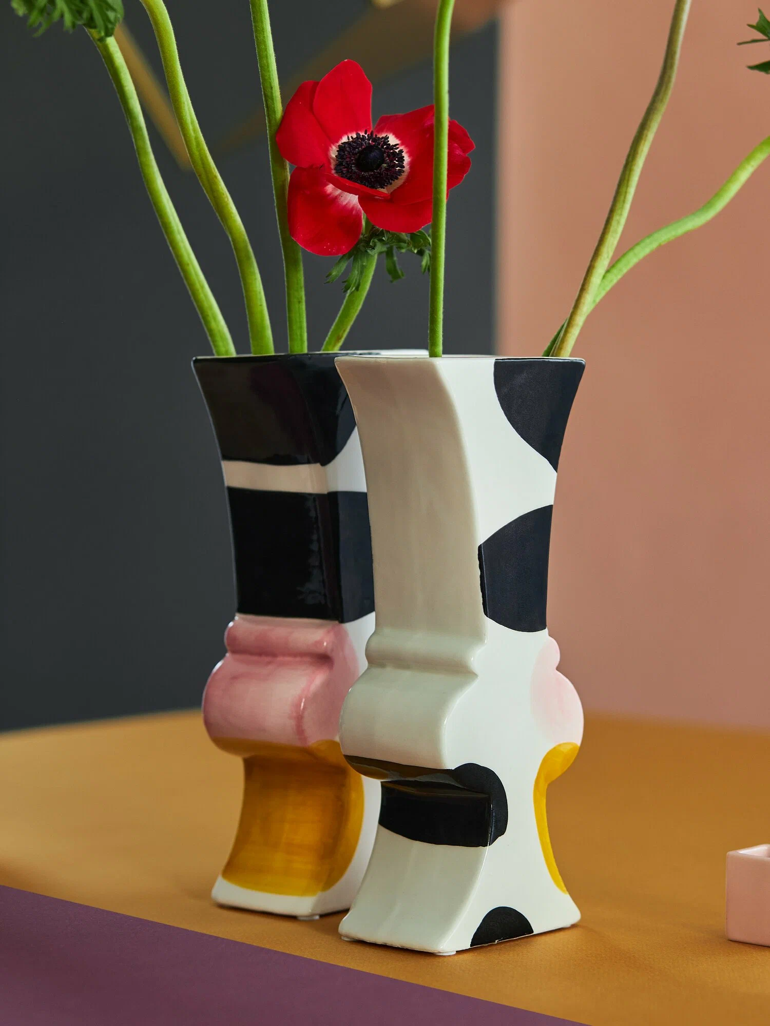 Vase Echo for flowers and dried flowers decorative dolomite Accent Tkano TK24-DEC-VA0003