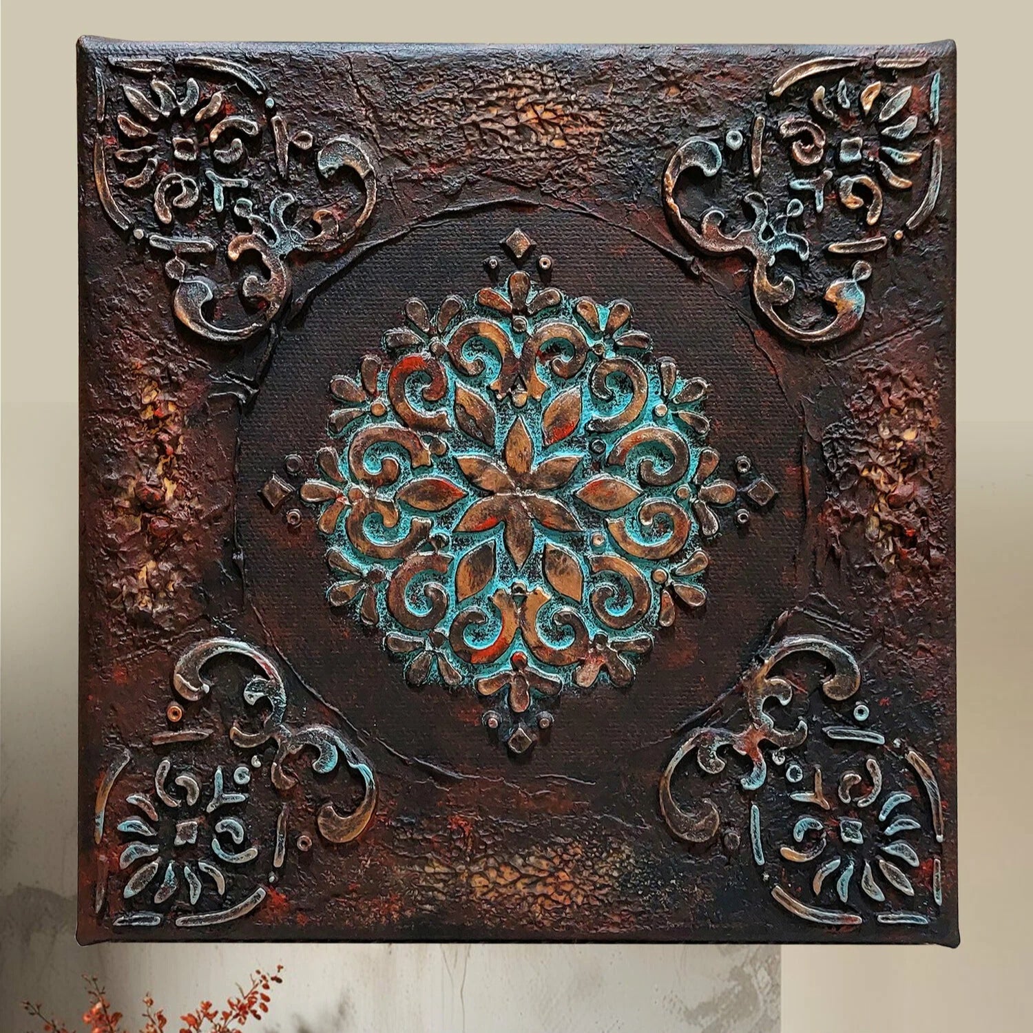 20x20cm 3D Handmade Textured Canvas Wall Art