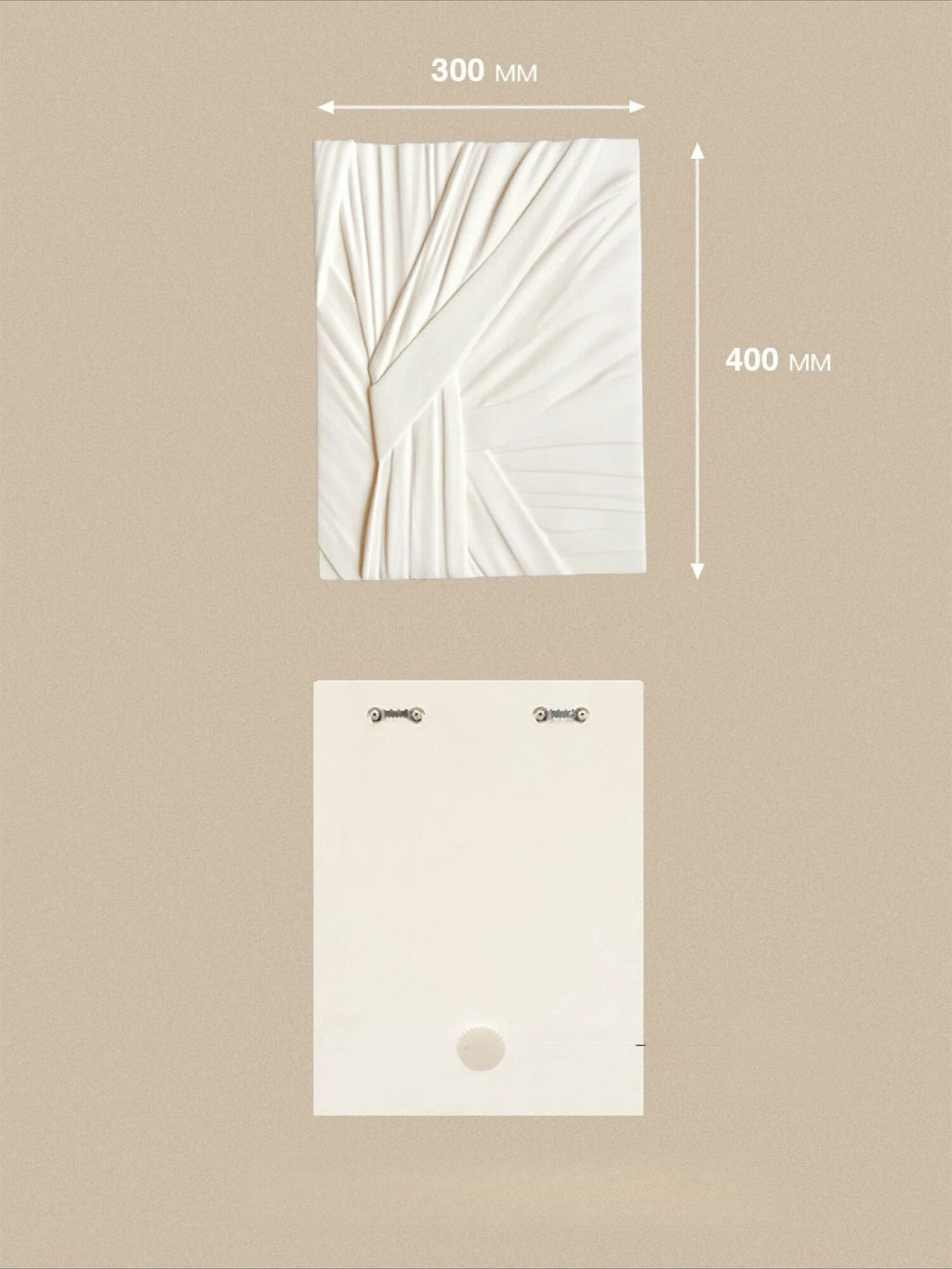 Plaster panel on the wall for interior decor, 40x30 cm