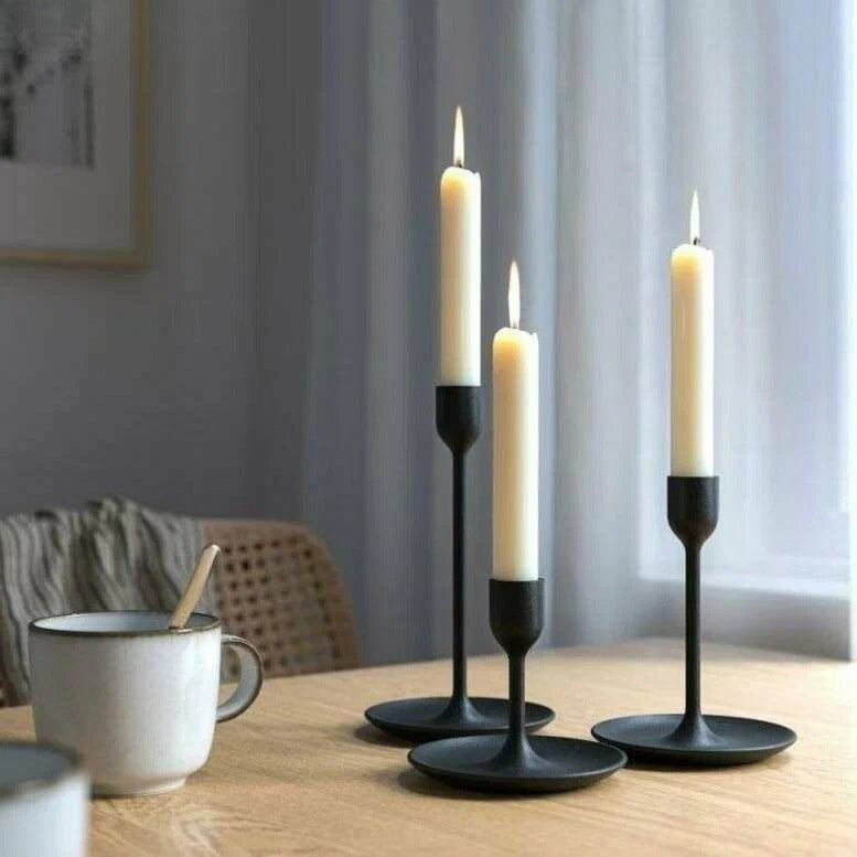 3 Pack Fulltalig Ikea Retro Old Blue 10-Candle Candlestick Set