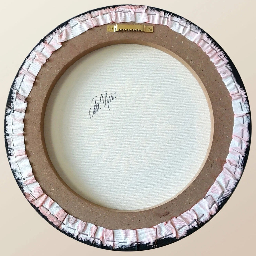 Round 30cm Handmade 3D Abstract Texture Canvas Wall Panel