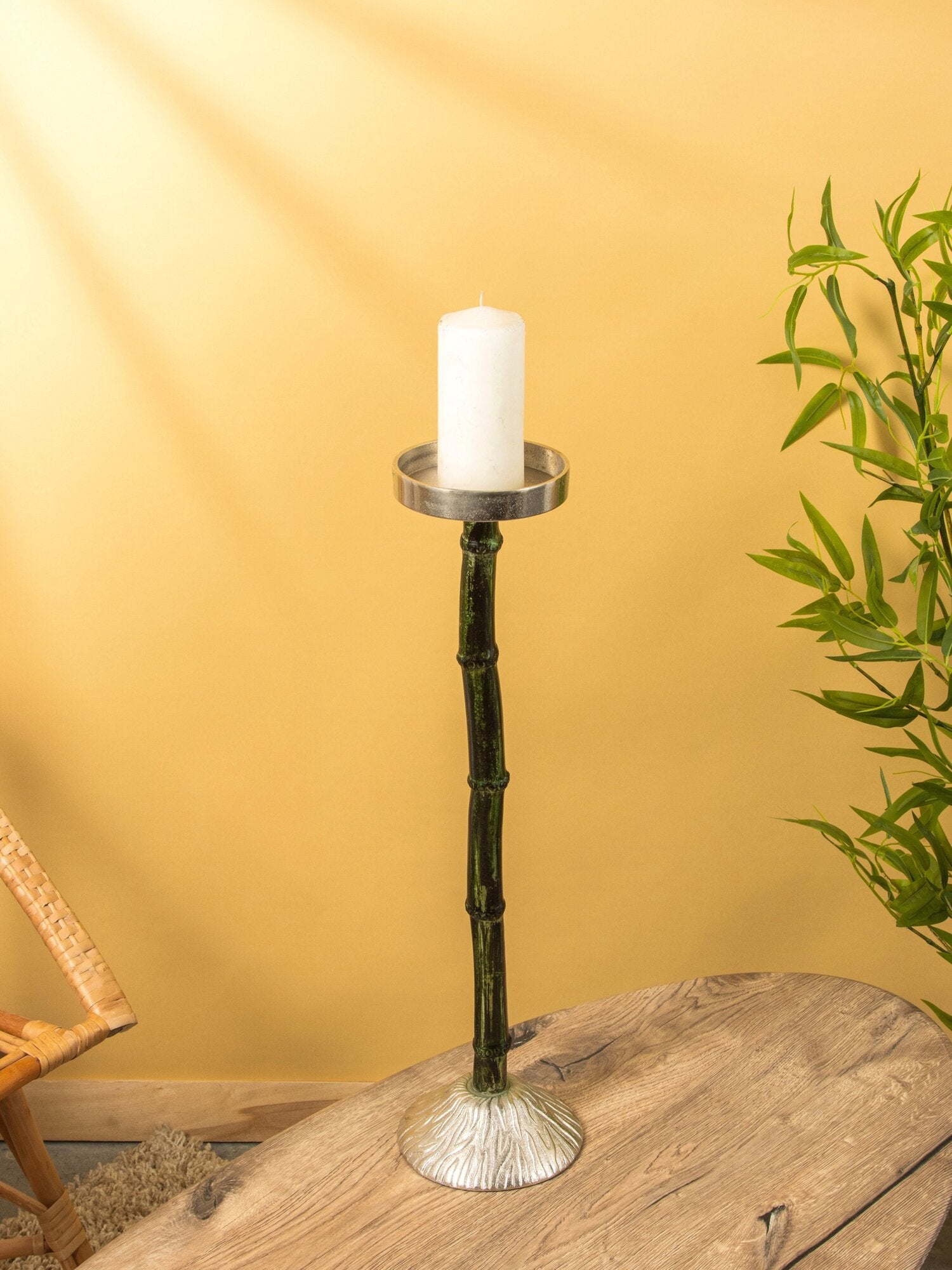 Juggler Aluminum Silver Candlestick Table Ornament
