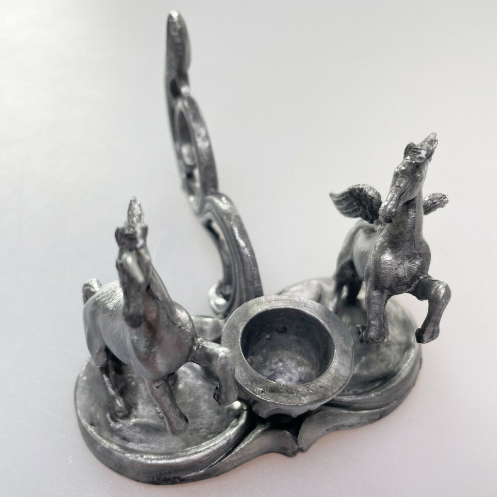 Classic horses themed decorative candlestick