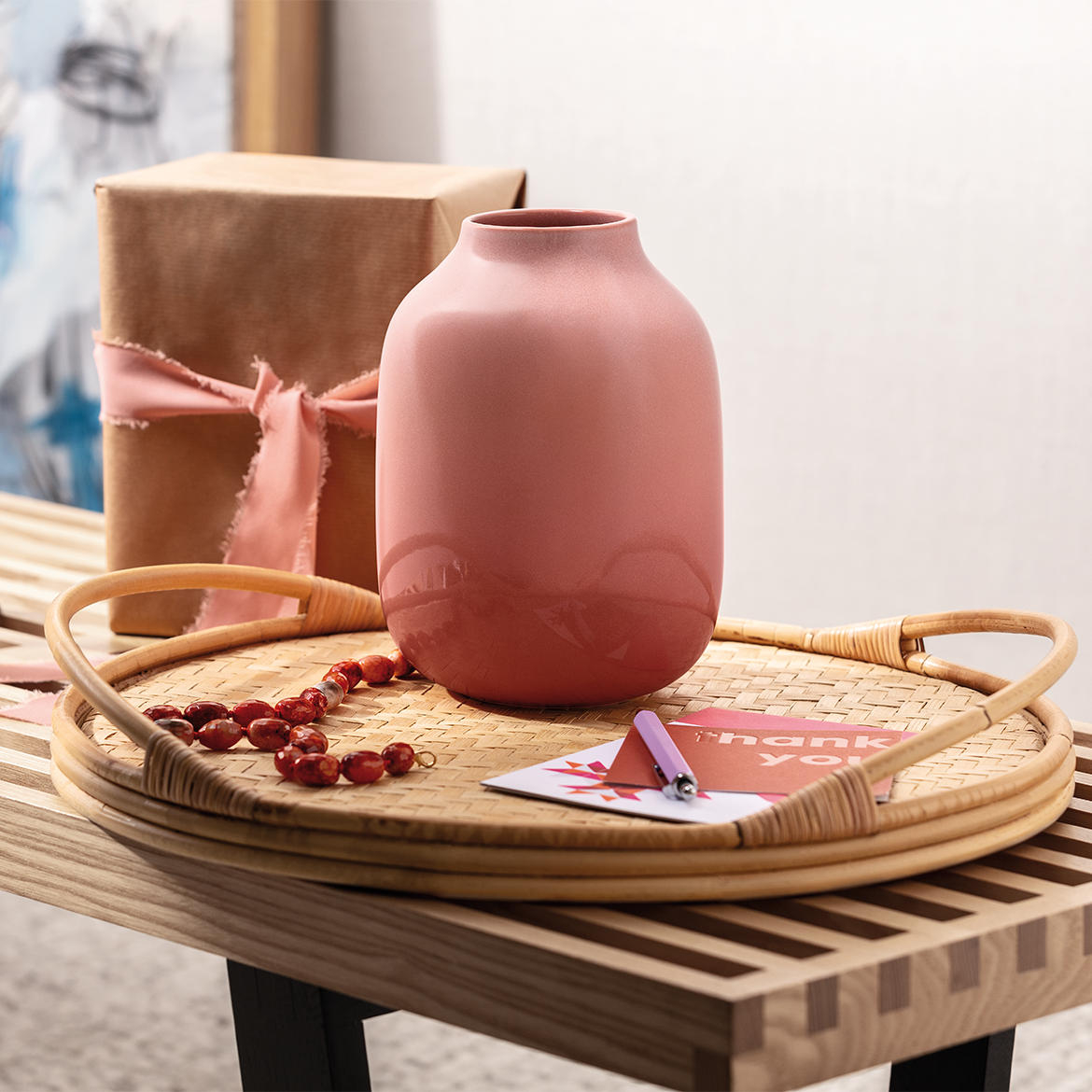 Perlemor Home 22cm Tall Ceramic Vase
