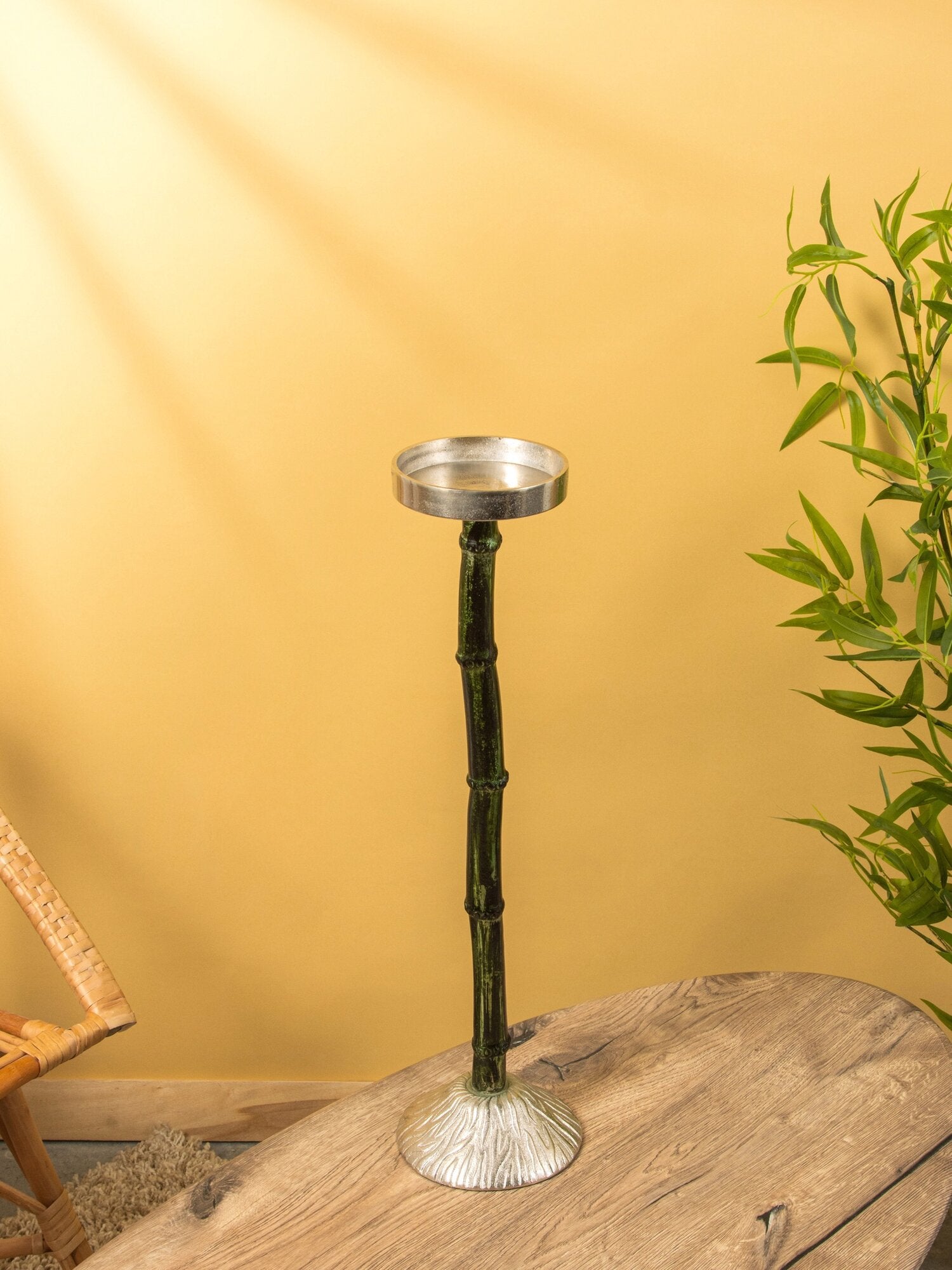 Juggler Aluminum Silver Candlestick Table Ornament