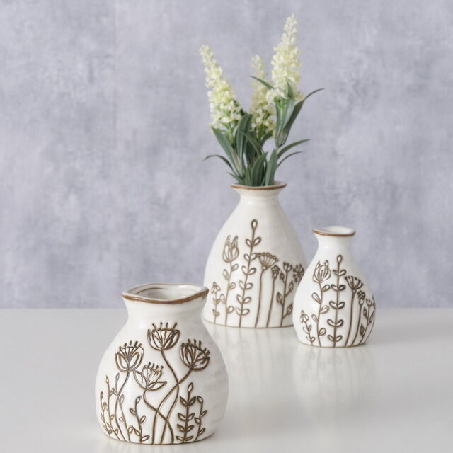 Blom 3Pcs Ceramic Vase Set 8-11cm Boltze