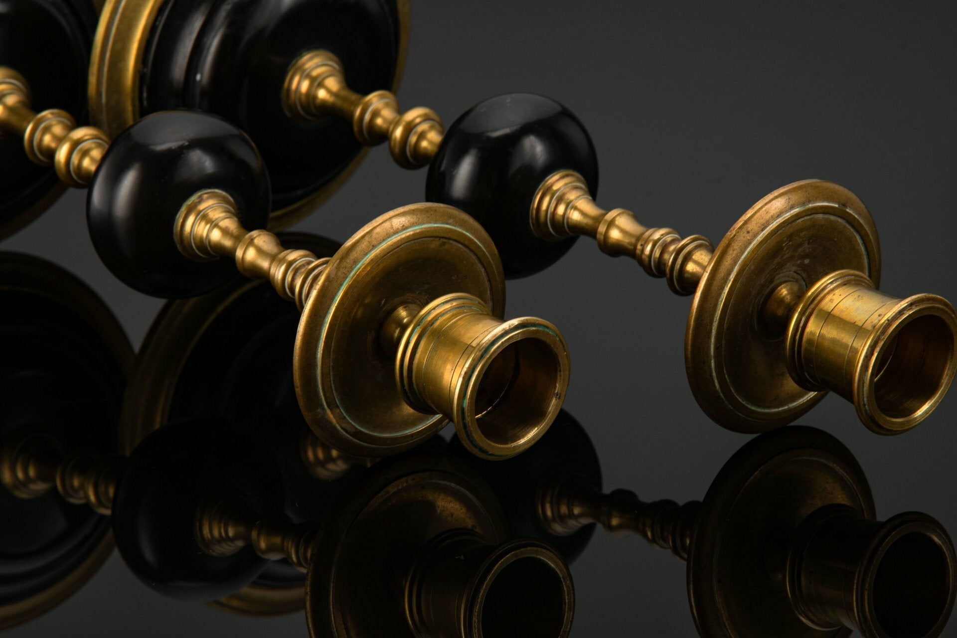 2 Pack Curved Brass Composite Candlestick Home Decor