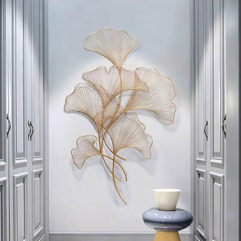 Bedroom wall decor Leaves 100 * 72 * 5cm metal panel interior decoration room decor