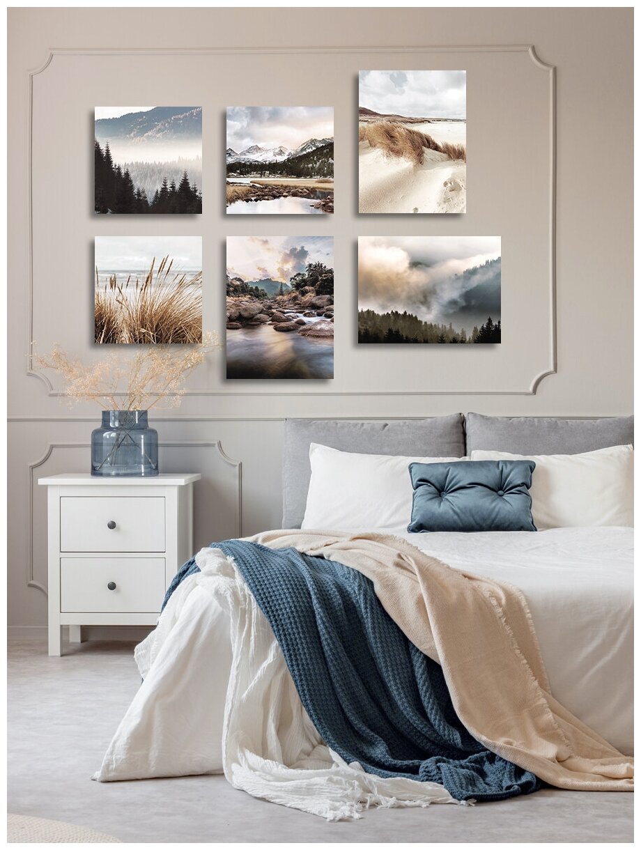 Paintings on canvas with stretcher LOFTime nature mountains 6 pcs K-295-3040