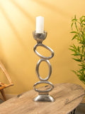 Candlestick "Rings" size 21 × 12.5 × 65 cm, material aluminum, color silver