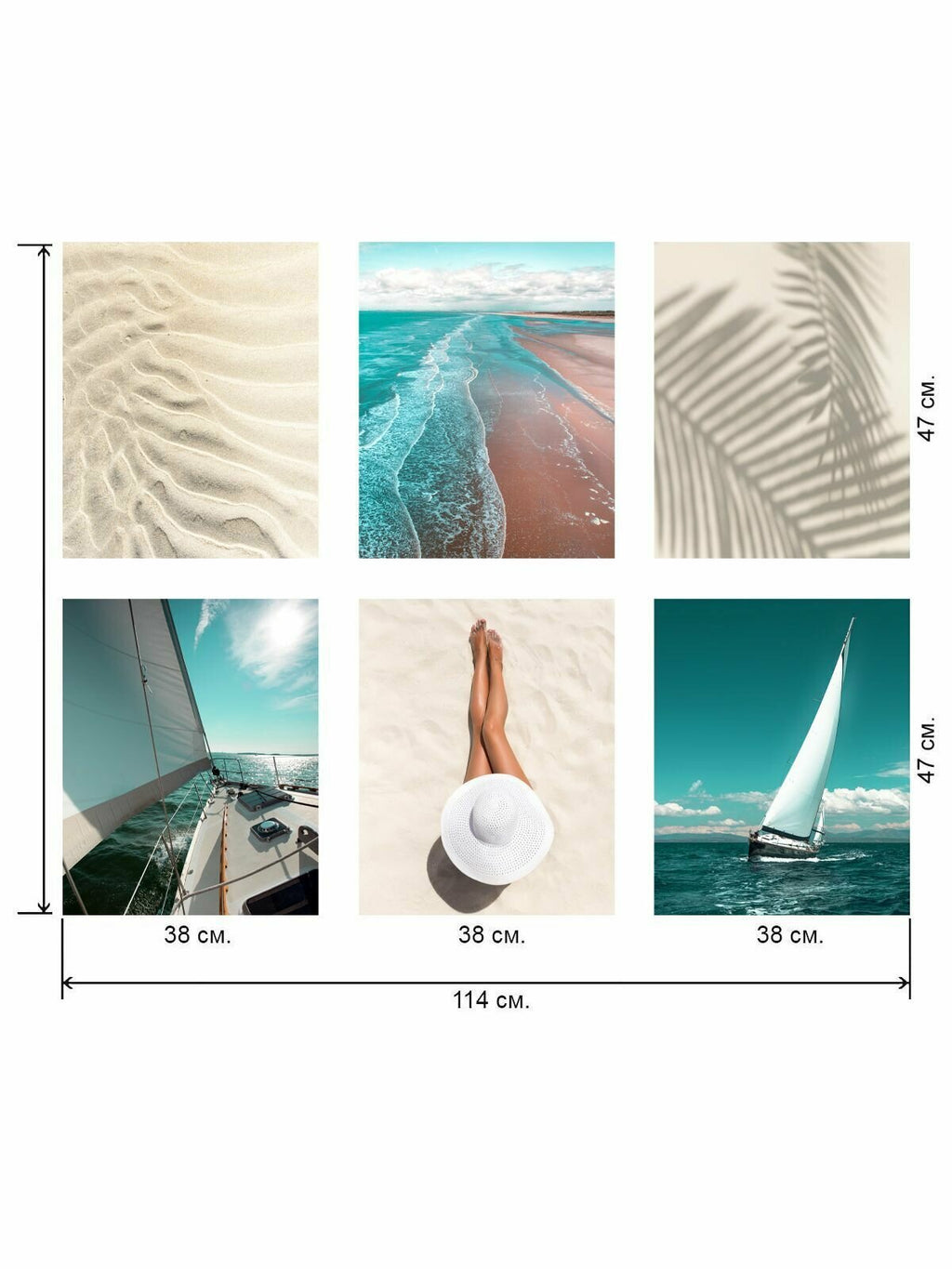 6Pcs Topposters Framed Canvas Prints 114x94cm