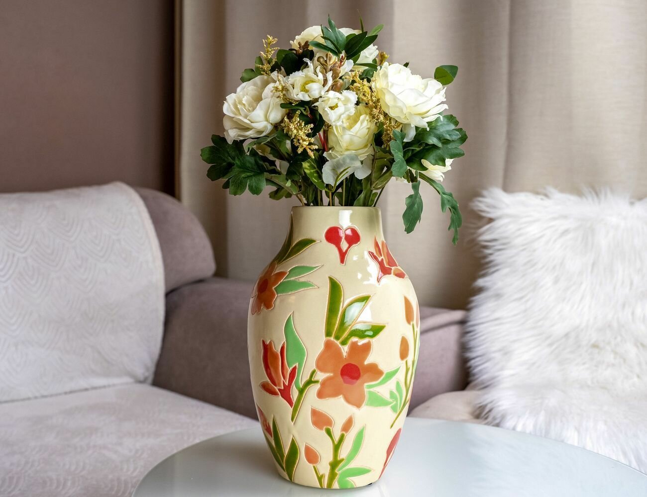 Handmade Summer Morning Kaemingk 28cm Ceramic Vase