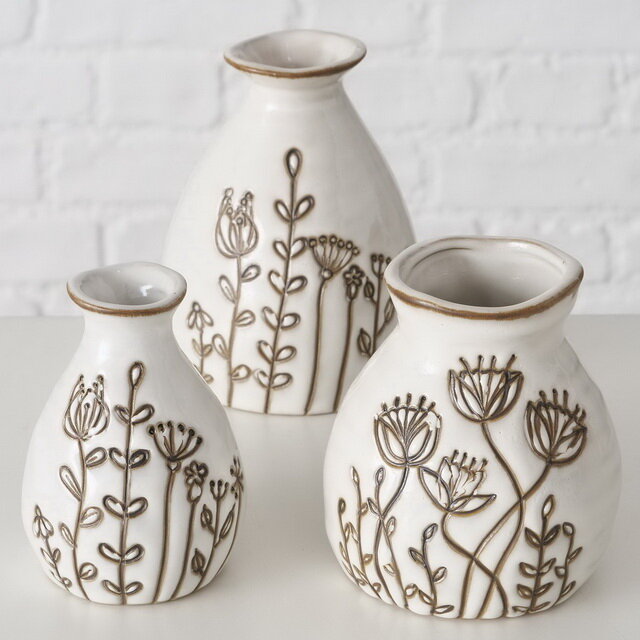 Blom 3Pcs Ceramic Vase Set 8-11cm Boltze