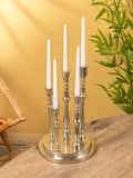 Abundance Silver Aluminum 5-Candle Holder Table Decor