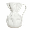 White Ceramic Crumpled Effect 25cm Vase
