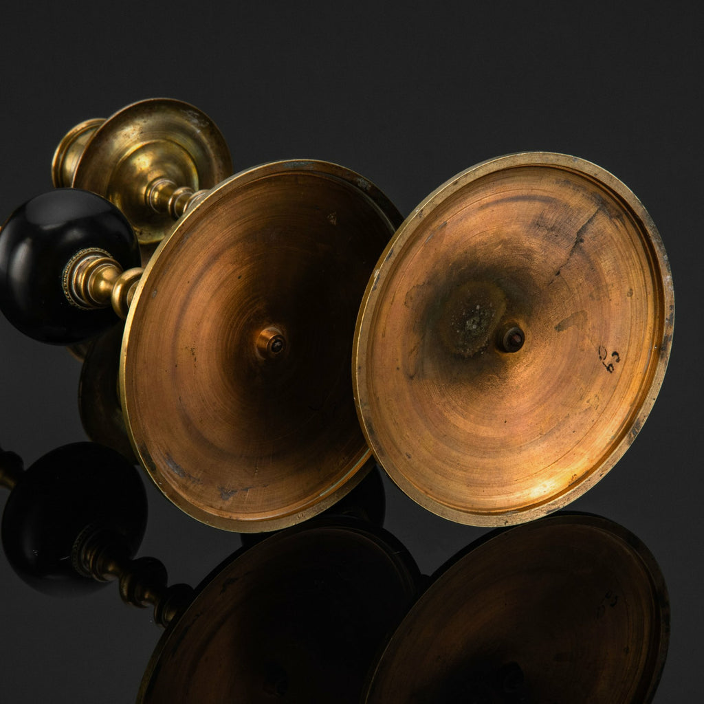 2 Pack Curved Brass Composite Candlestick Home Decor