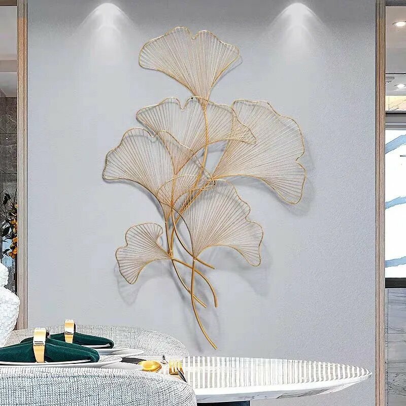 Bedroom wall decor Leaves 100 * 72 * 5cm metal panel interior decoration room decor