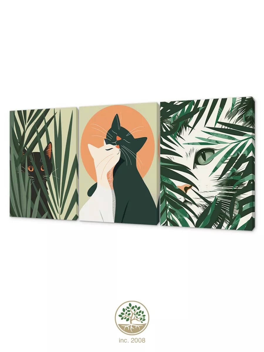 Topposters 3Pcs Stretched Canvas Interior Wall Art Set