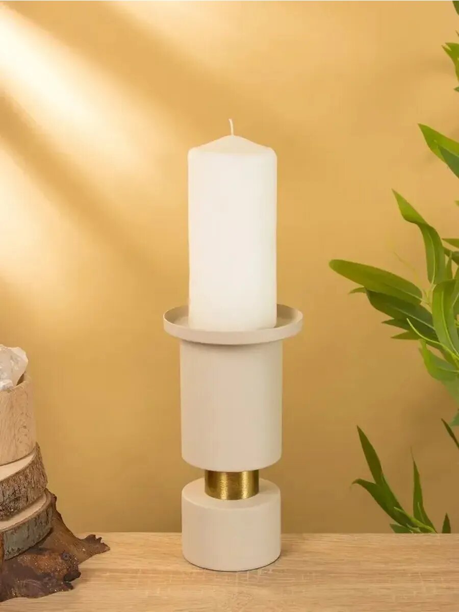 Textured Material Stylish Decor Candlestick