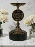 Star Pattern Brass Candlestick Elegant Table Decor