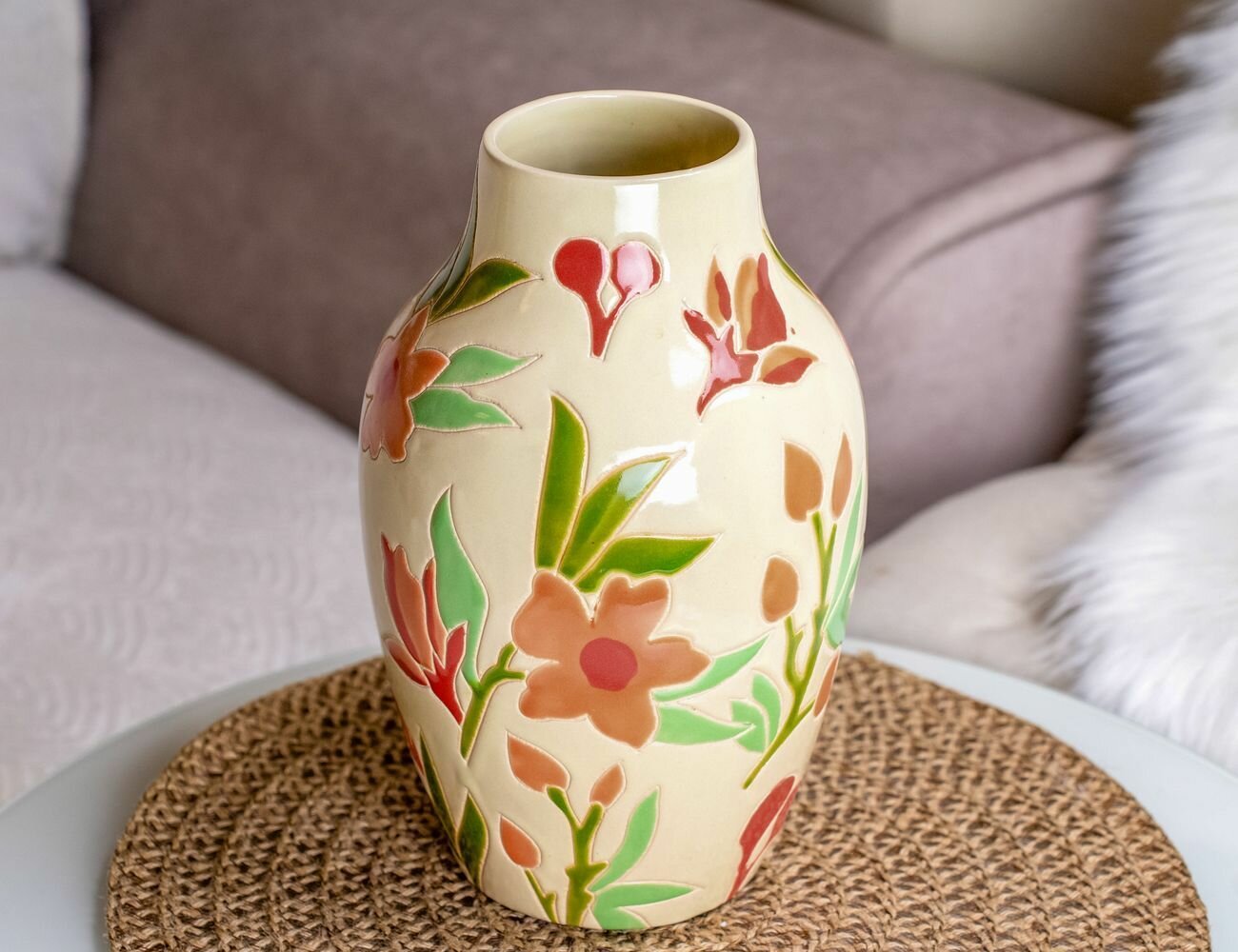 Handmade Summer Morning Kaemingk 28cm Ceramic Vase