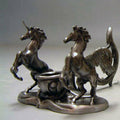 Classic horses themed decorative candlestick