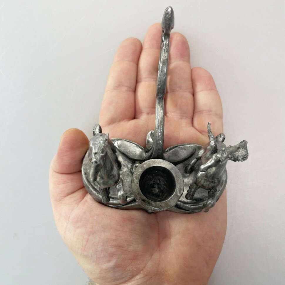 Classic horses themed decorative candlestick