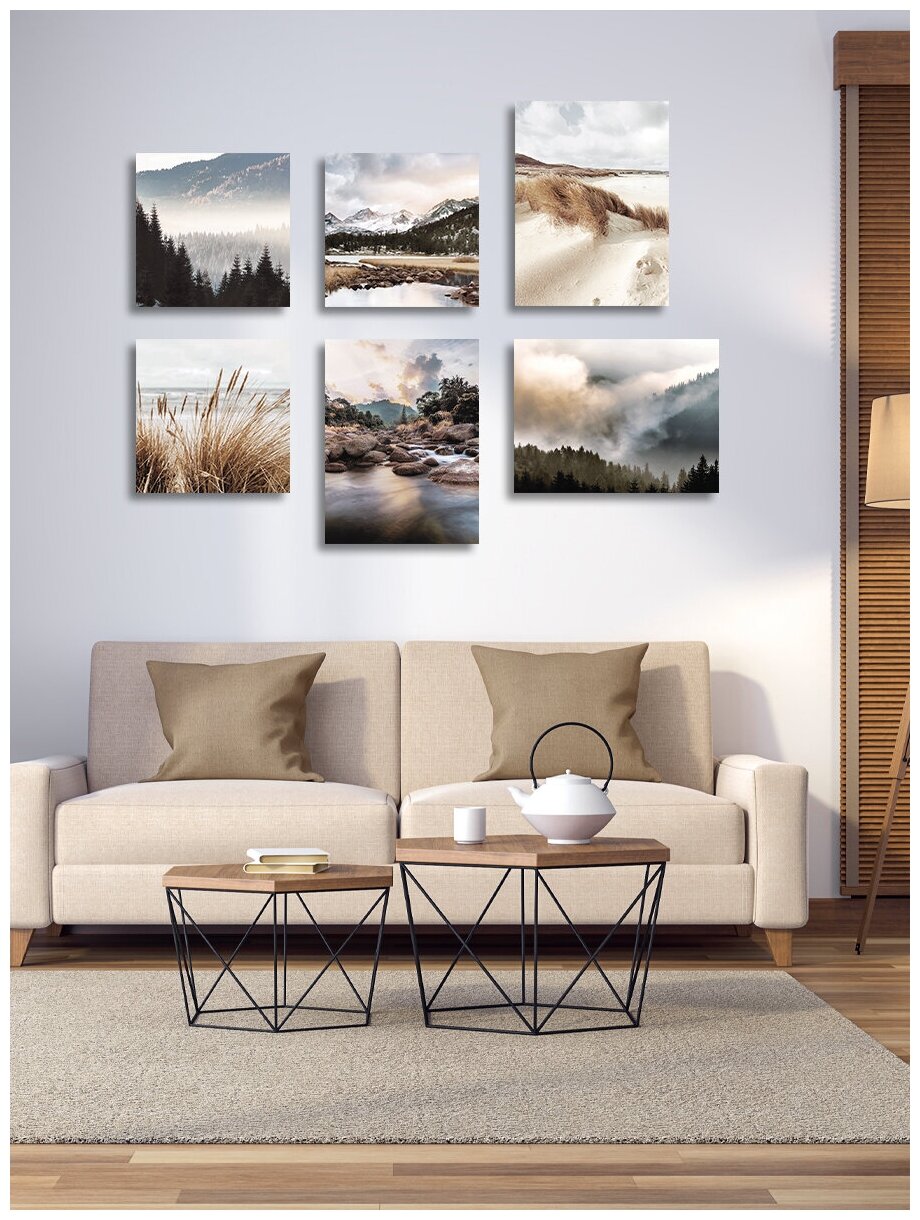 Paintings on canvas with stretcher LOFTime nature mountains 6 pcs K-295-3040