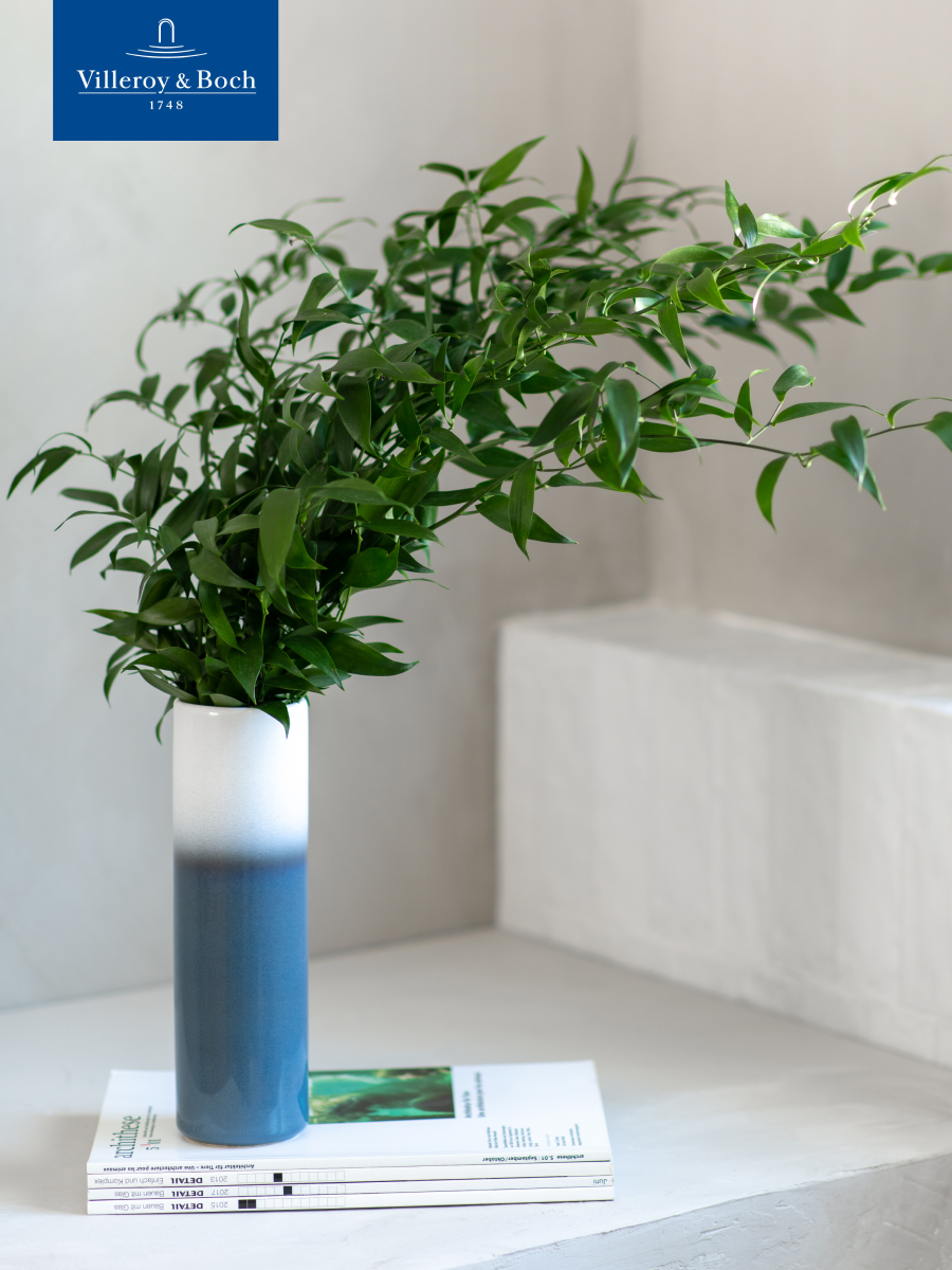 Vase for flowers 25 cm, Lave Home Cylinder bleu, like. by Villeroy & Boch