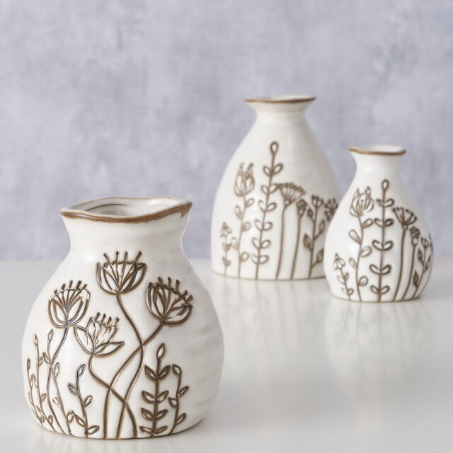 Blom 3Pcs Ceramic Vase Set 8-11cm Boltze