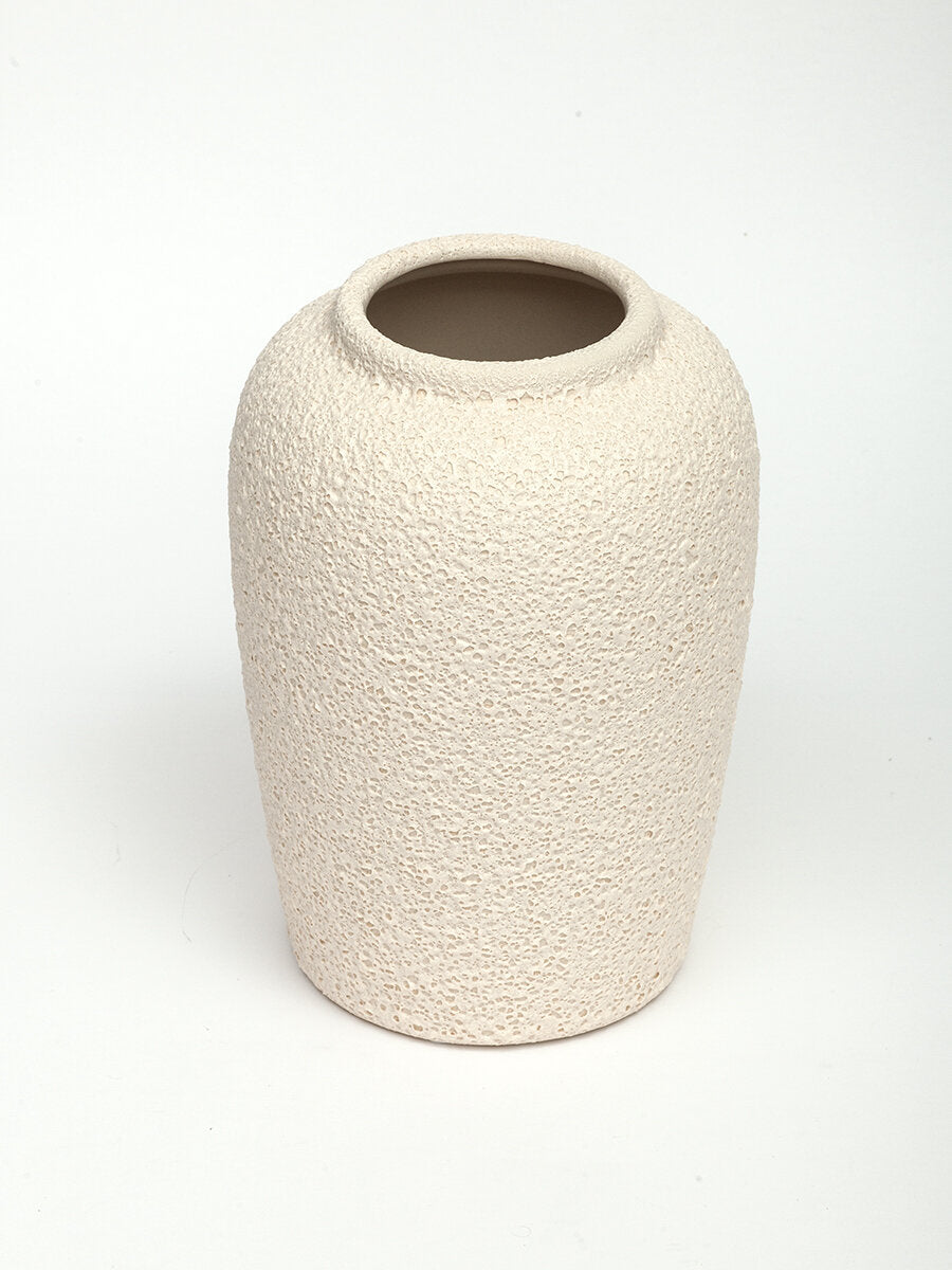 IsmatDecor Beige 25cm Ceramic Table Vase