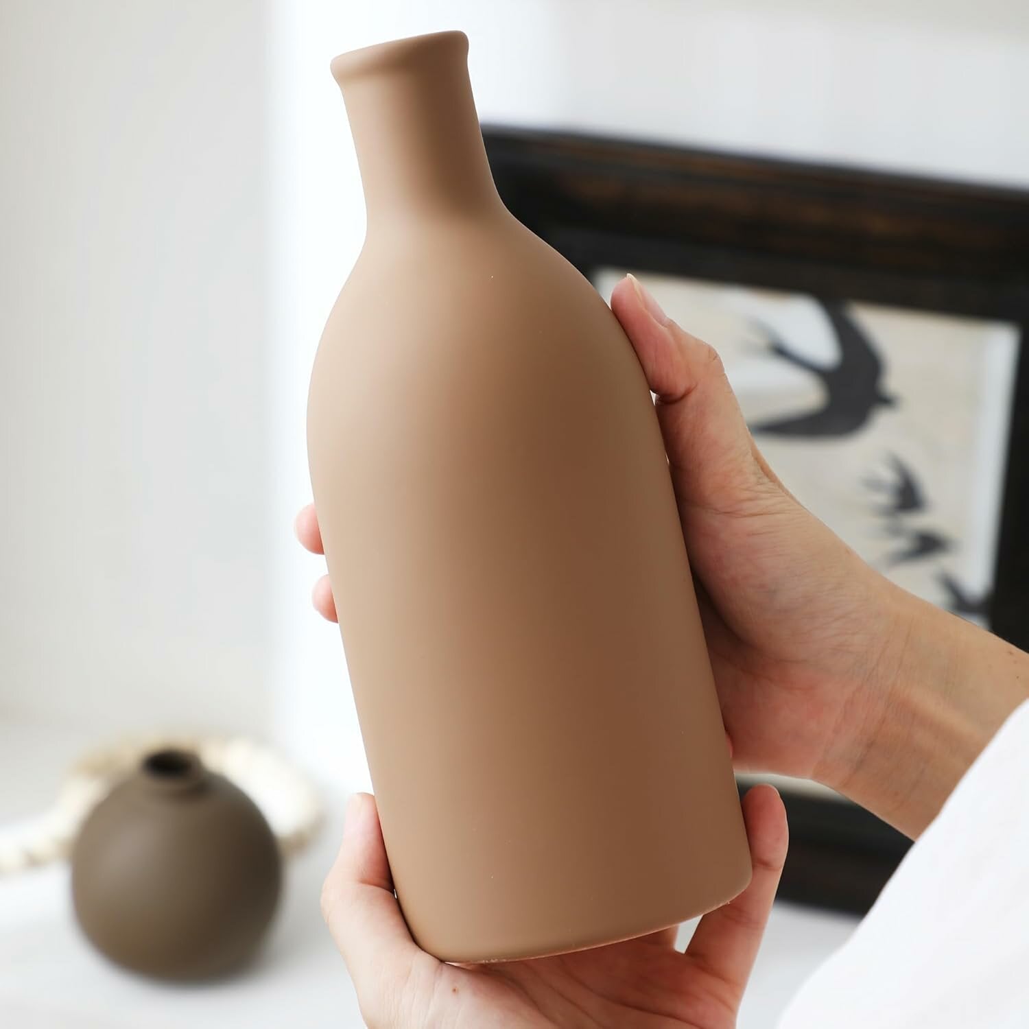 3Pcs Rustic Farm Boho Modern Ceramic Vase Set