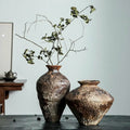 36cm Old Coarse Clay Ceramic Vase