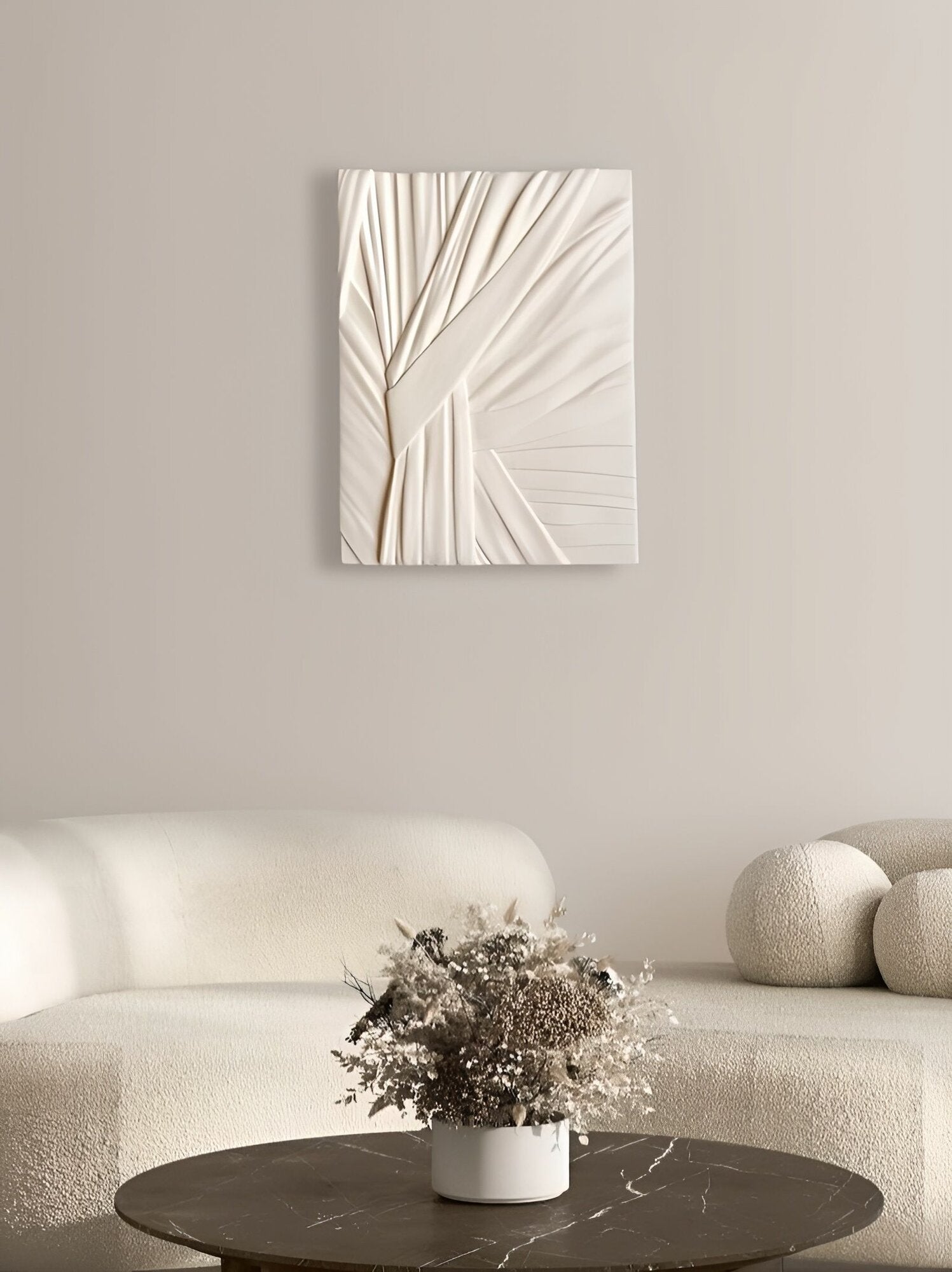 Plaster panel on the wall for interior decor, 40x30 cm