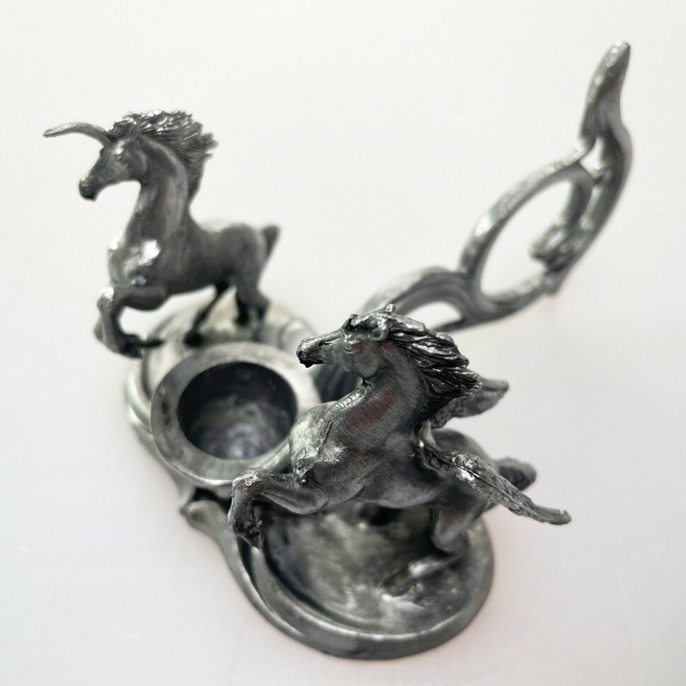Classic horses themed decorative candlestick